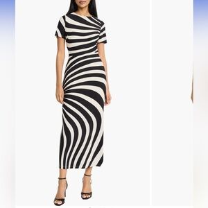 Donna Morgan Black and White Sheath Maxi Dress